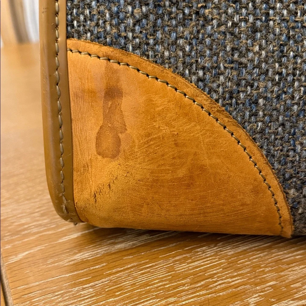 Hartmann Vintage Brown and Gray Tweed Leather Men's Carry-on Bag